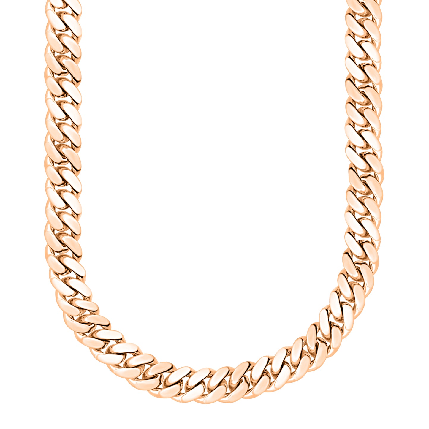 Rose Gold Finished 925 Silver Handmade Miami Cuban Link