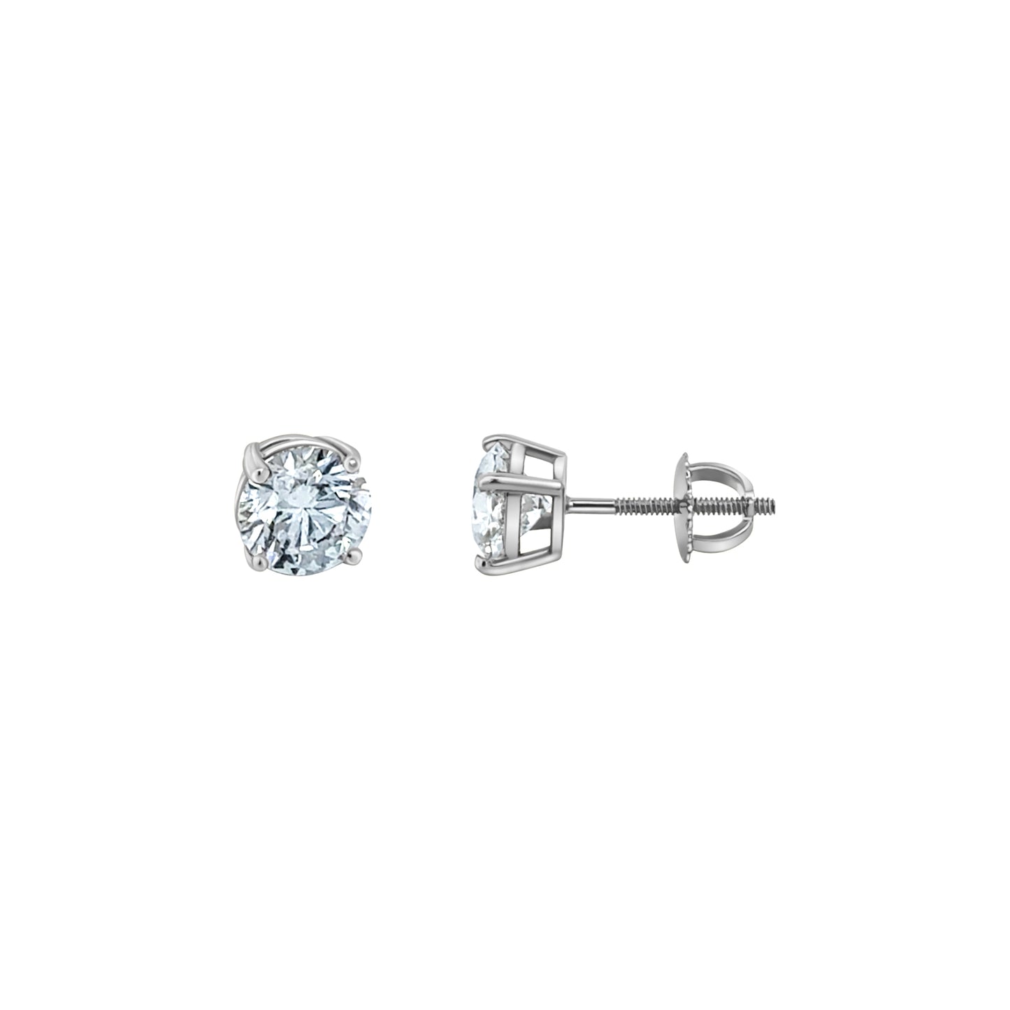 4 Prong 2CTW Natural Diamond Studs