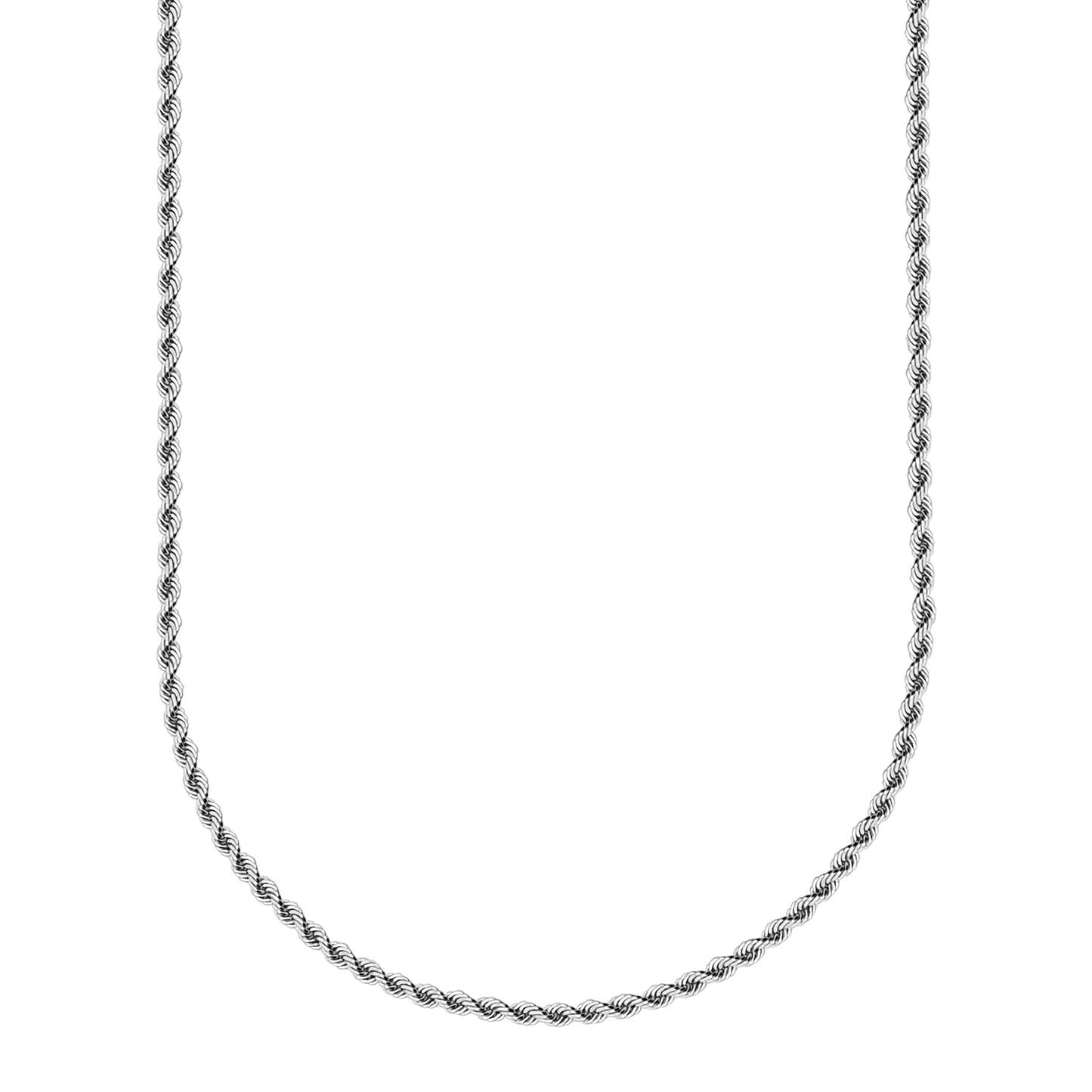 18K White Gold Rope Chain