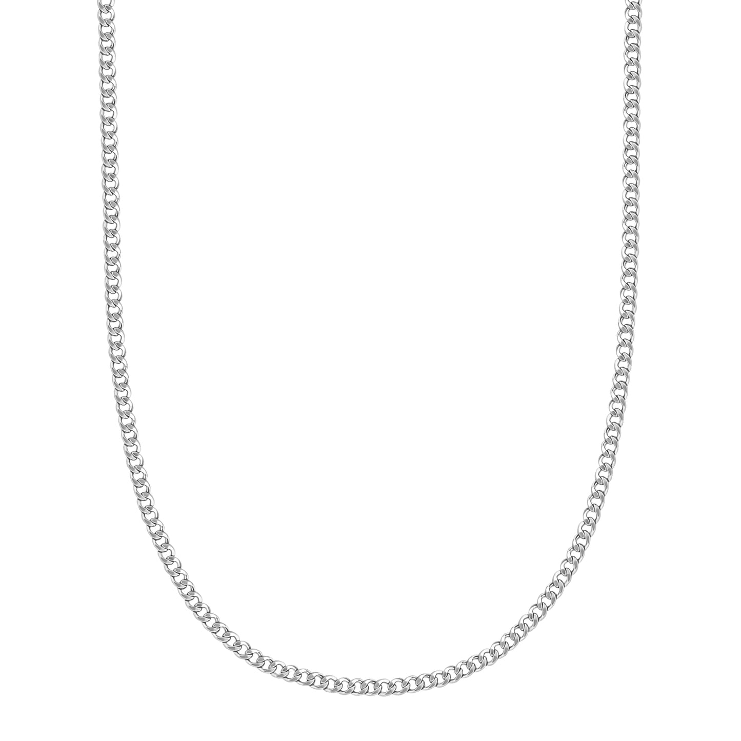 14K White Gold Curb Link Chain