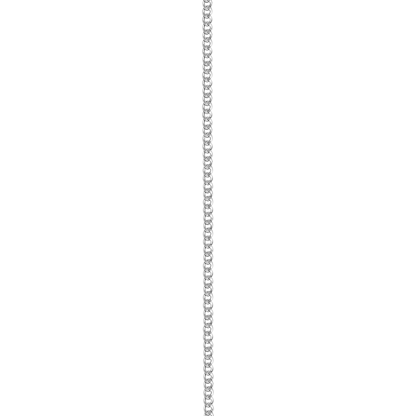 18K White Gold Curb Link Anklet