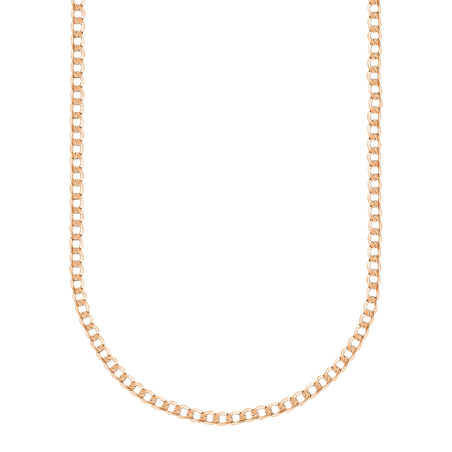 14K Rose Gold Curb Link Chain