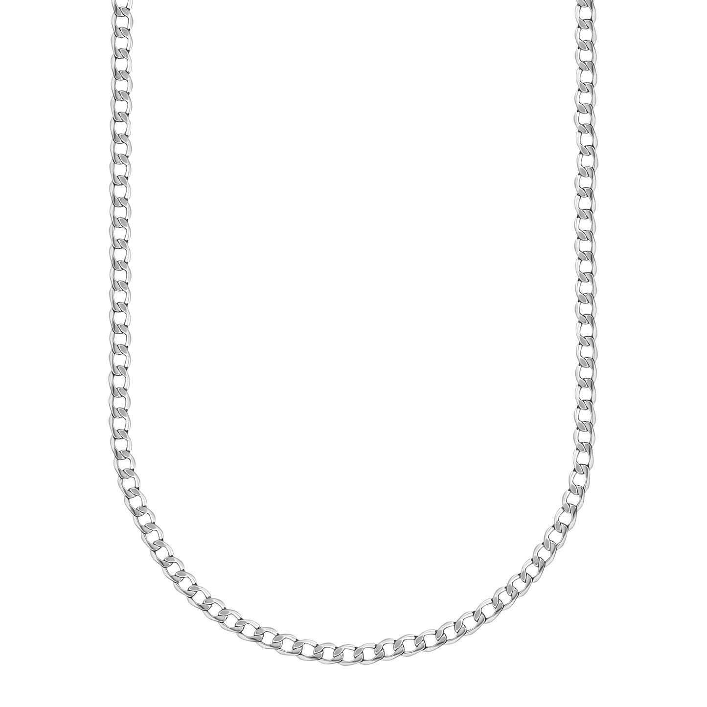 14K White Gold Curb Link Chain