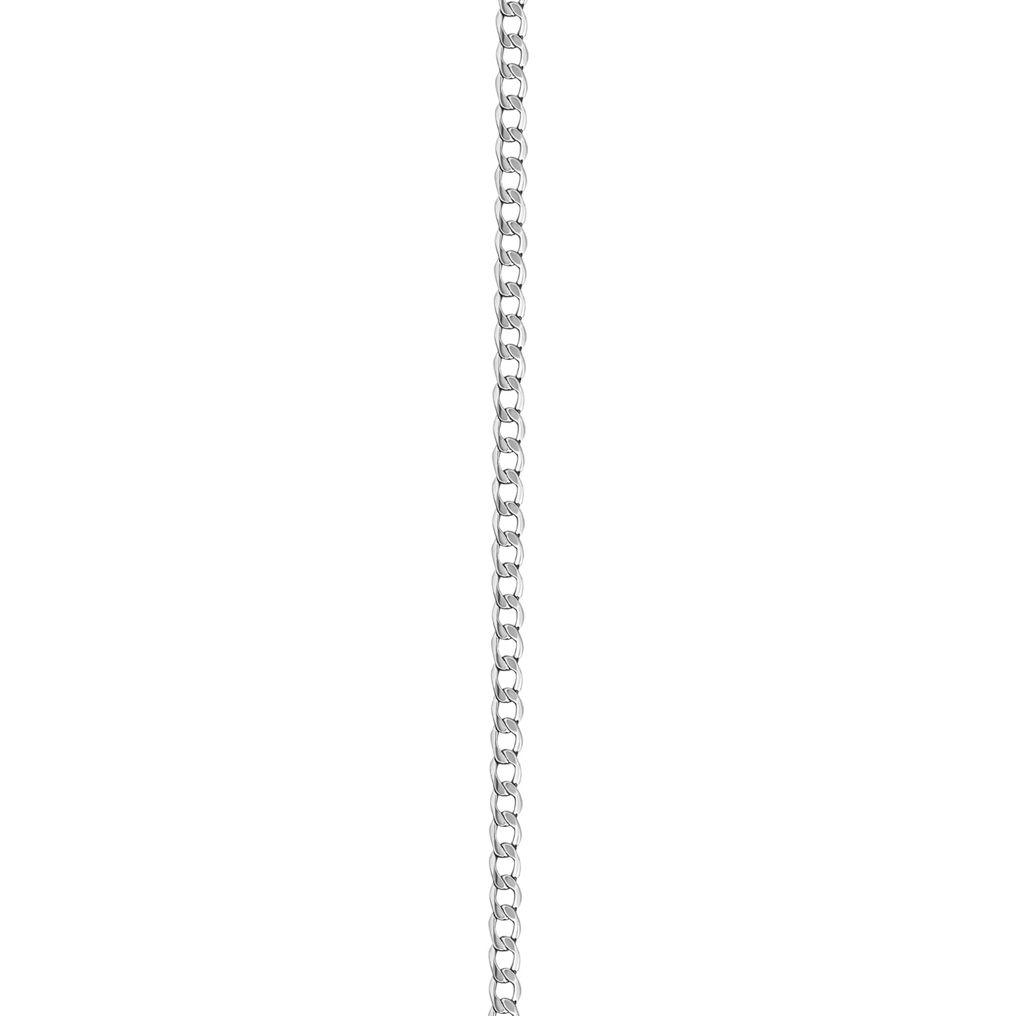18K White Gold Curb Link Anklet