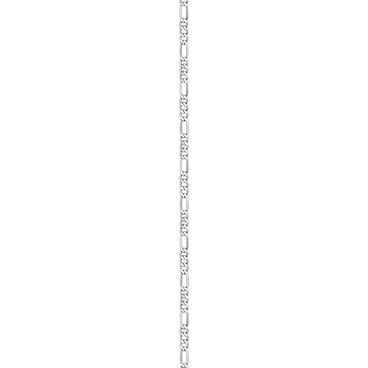18K White Gold Figaro Link Anklet