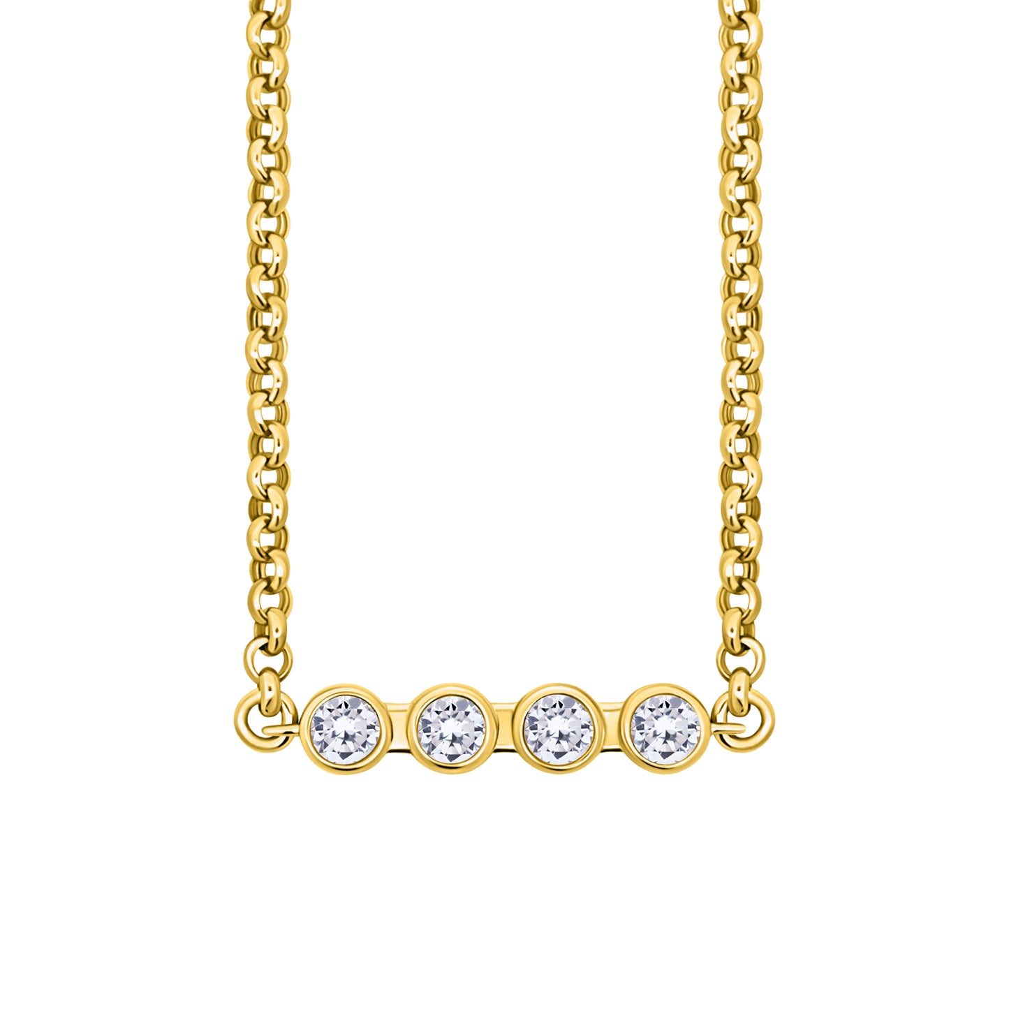 Gold Four-Stone Bar Bracelet