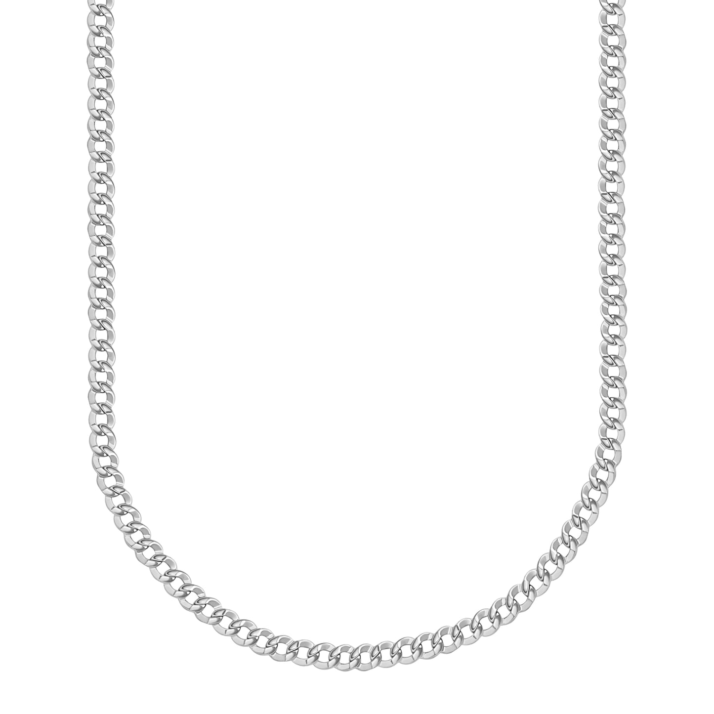14K White Gold Curb Link Chain
