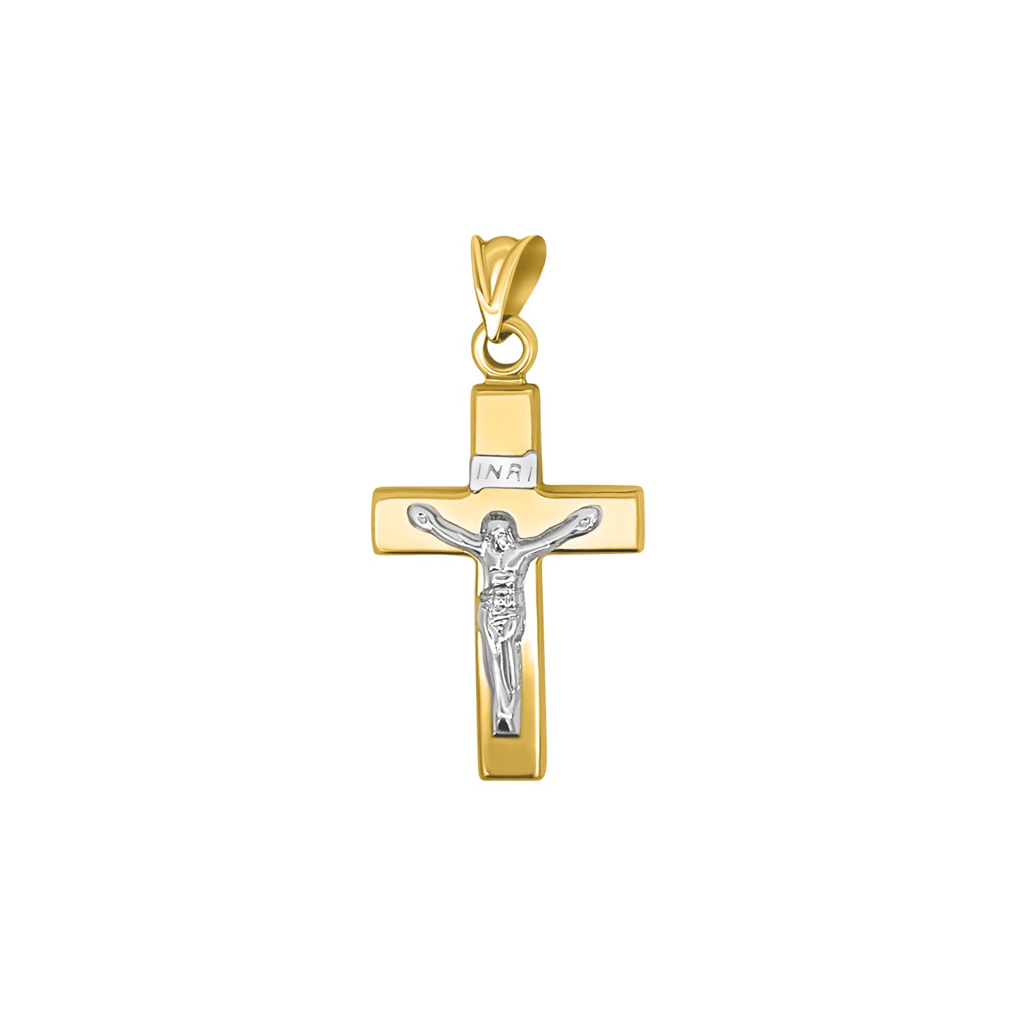 Elegant Two-Tone Gold Cross Pendant