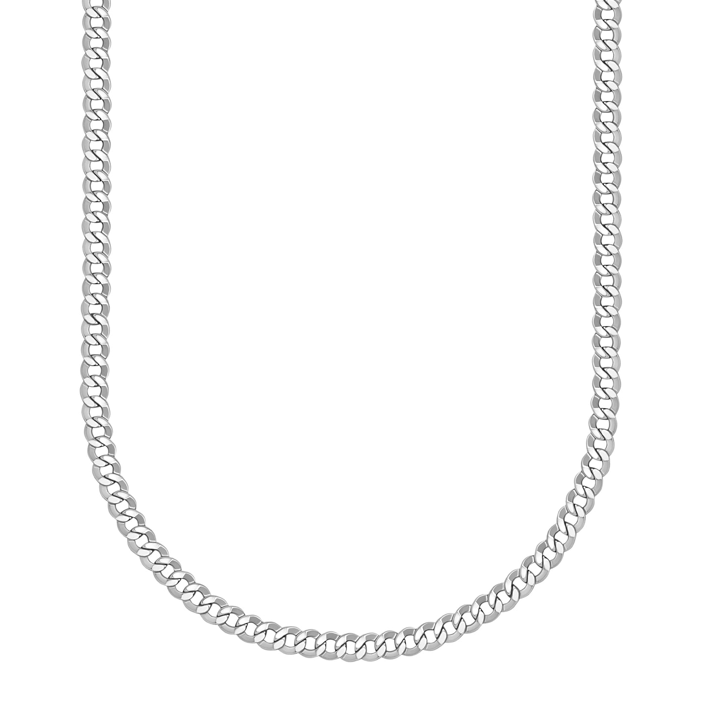 14K White Gold Curb Link Chain