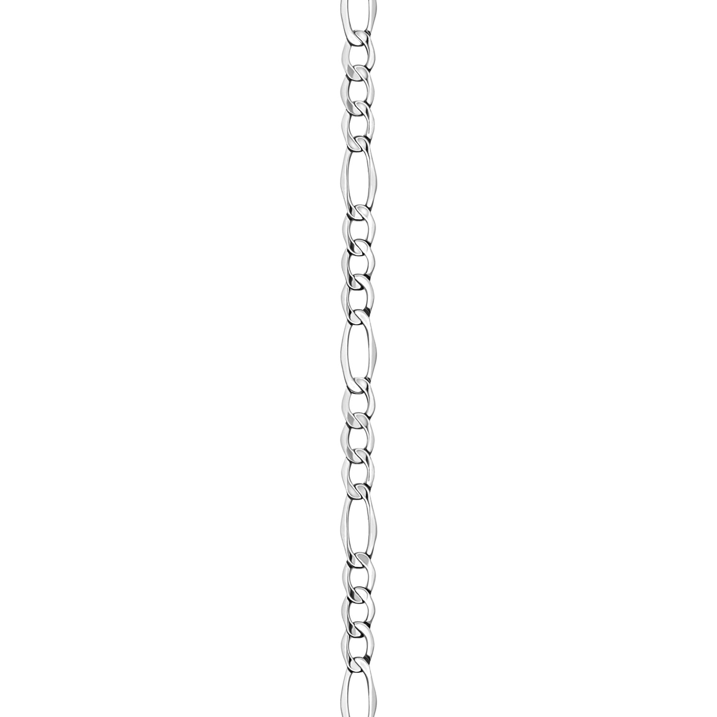 18K White Gold Figaro Link Anklet