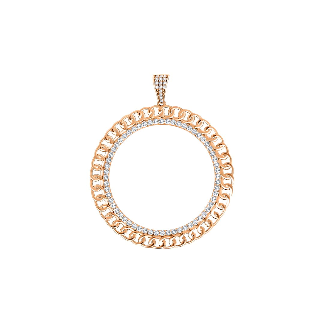 Rose Gold Curb Link Picture Pendant
