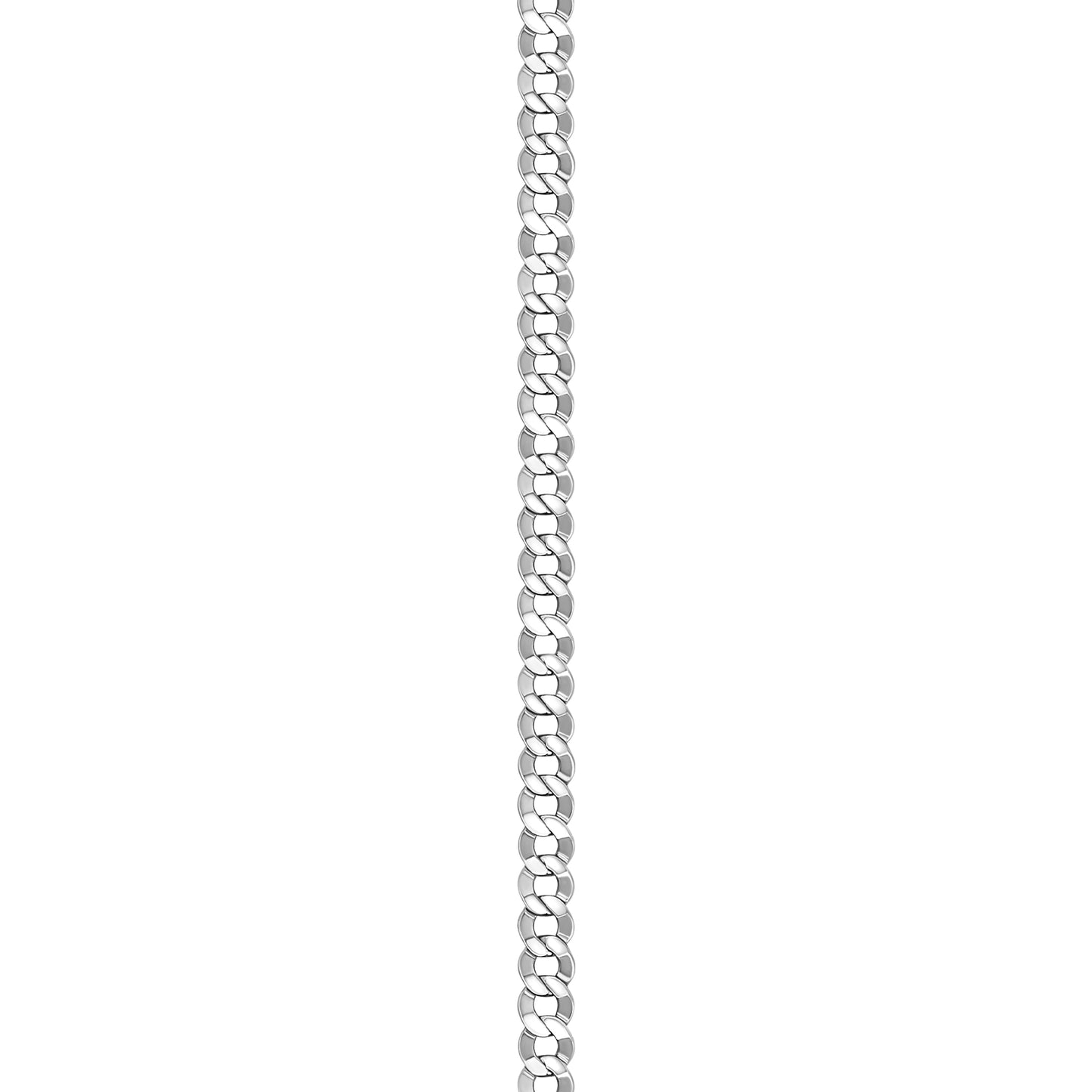 18K White Gold Curb Link Anklet