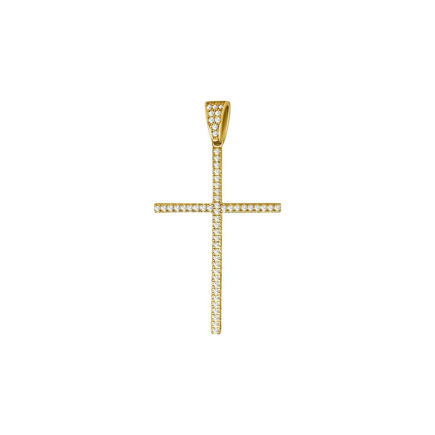 Sophisticated Gold Cross Pendant with Stones