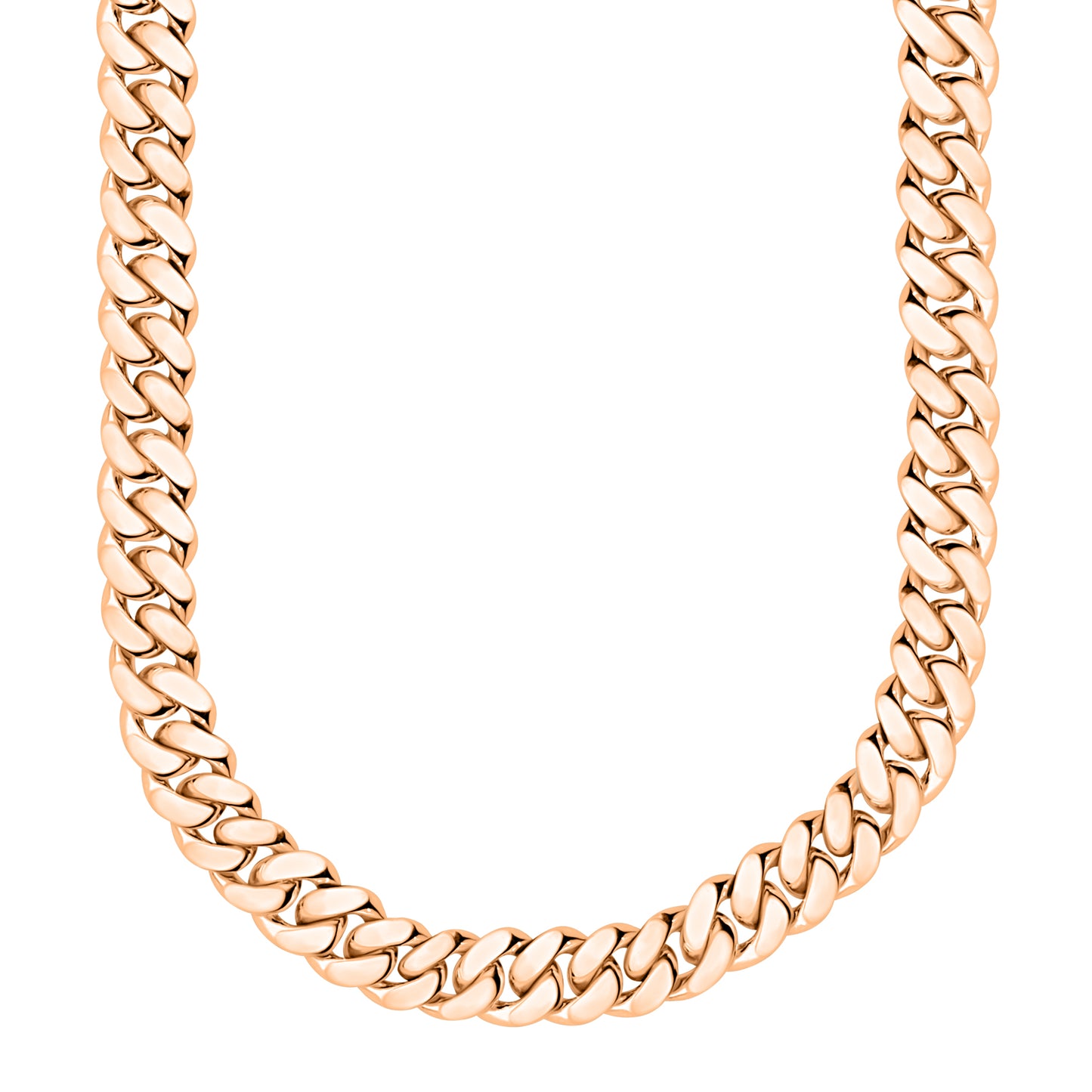 Rose Gold Finished 925 Silver Handmade Miami Cuban Link