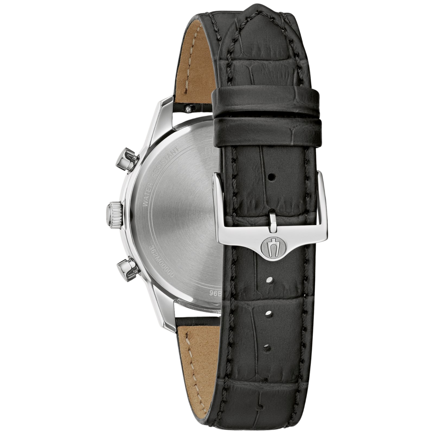 Bulova Black Dial Leather Strap Sutton