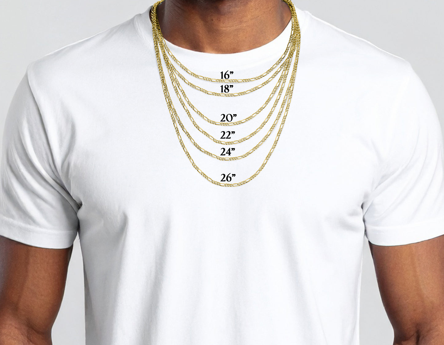 14K Yellow Gold Figaro Link Chain