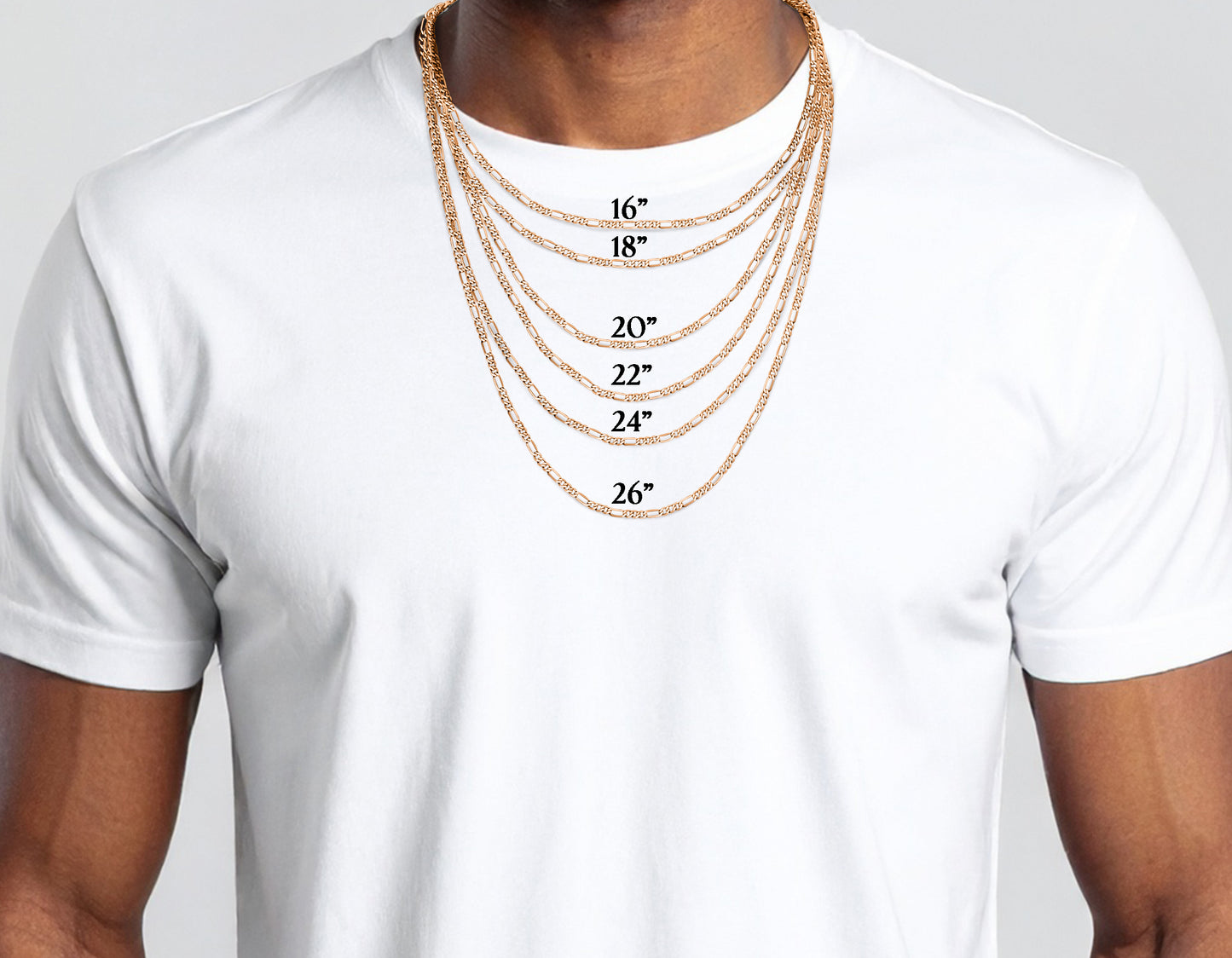 14K Rose Gold Figaro Link Chain