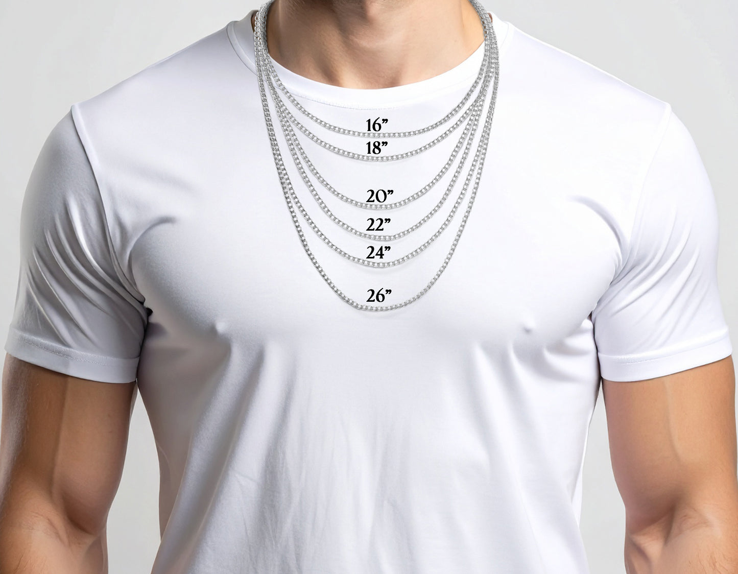 18K White Gold Curb Link Chain