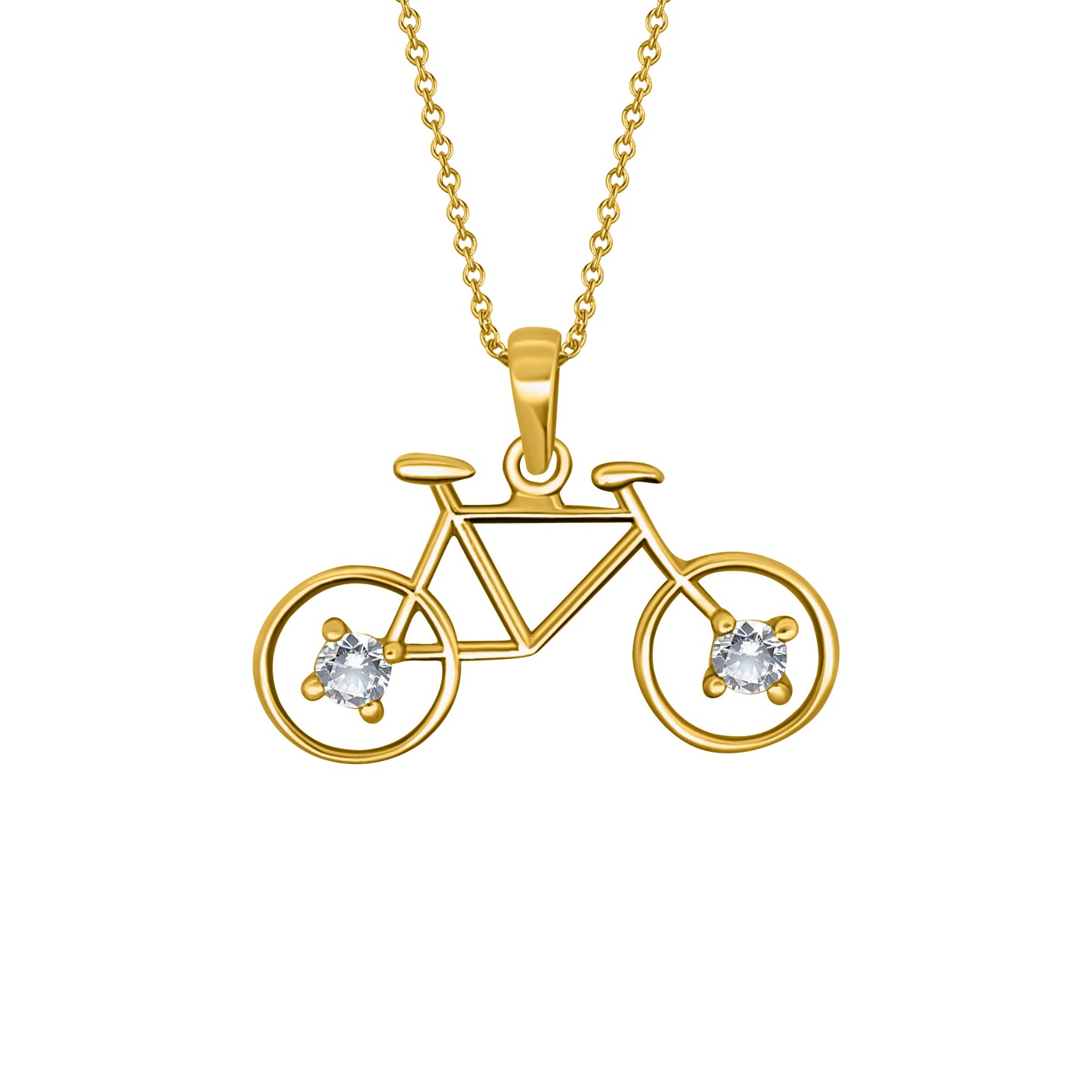 Gold Bicycle Pendant