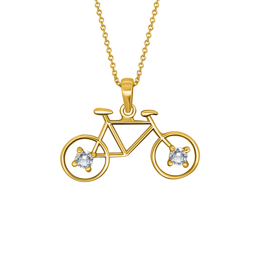 Gold Bicycle Pendant