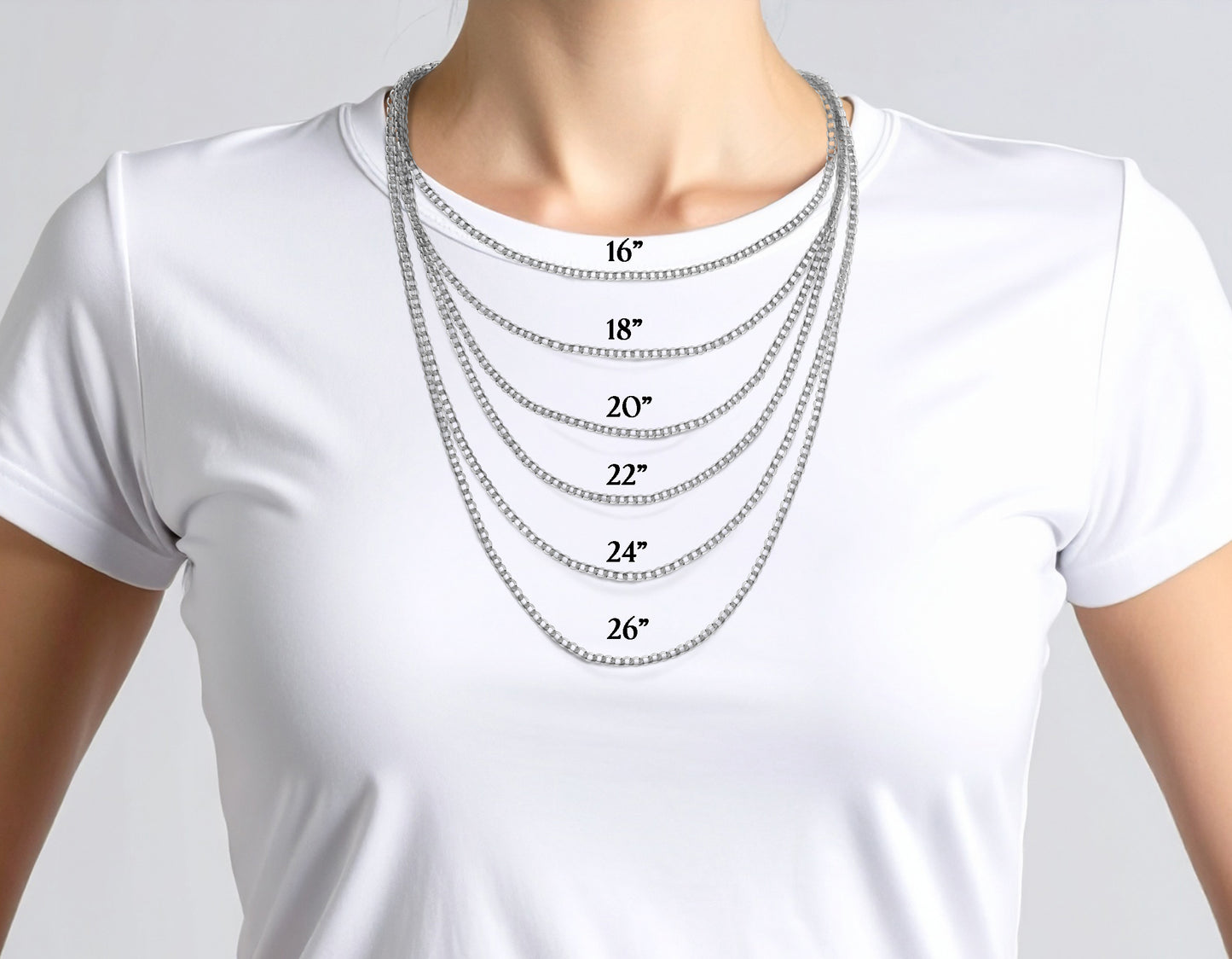 14K White Gold Curb Link Chain