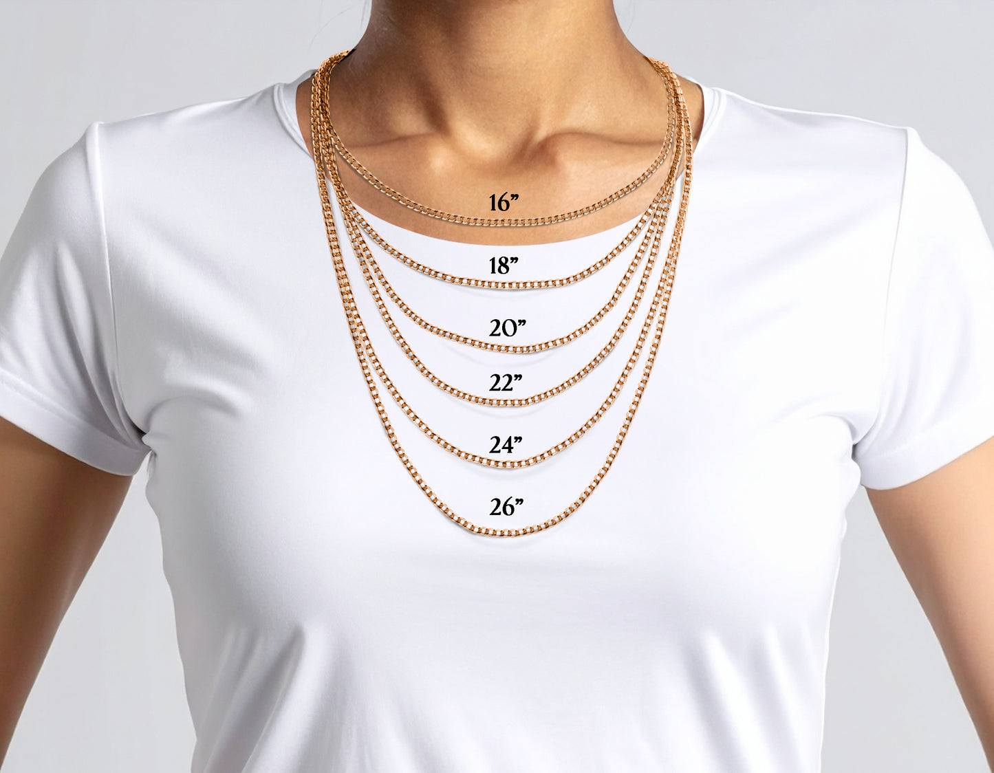 18K Rose Gold Curb Link Chain