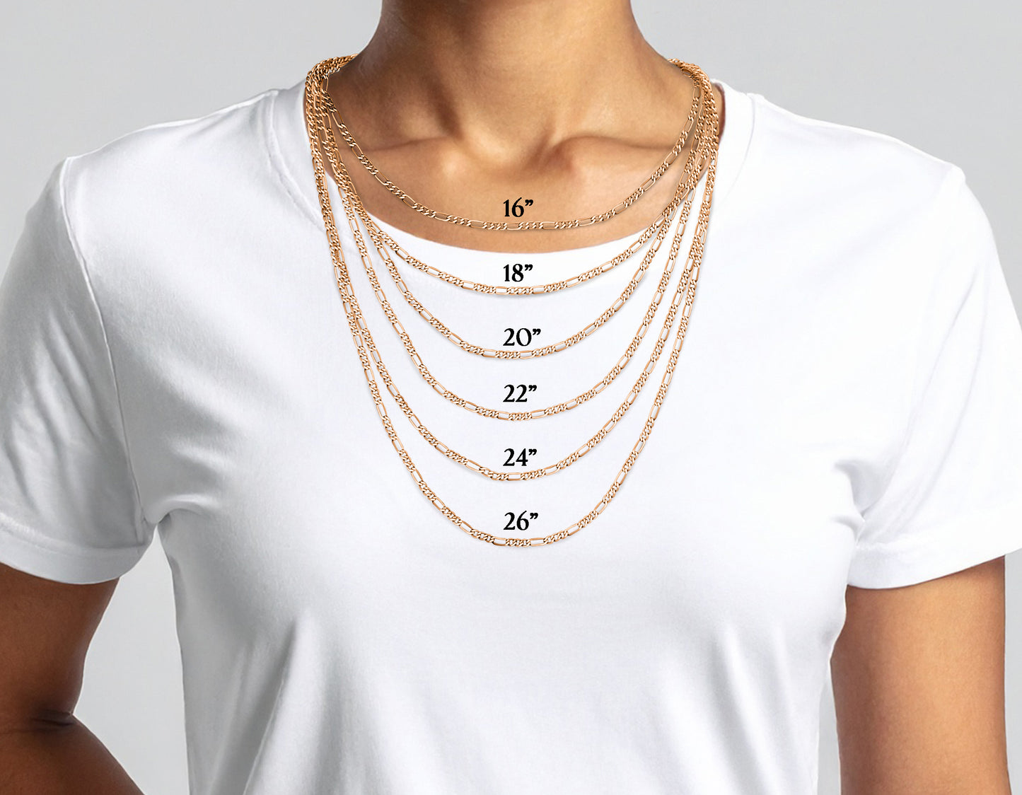 10K Rose Gold Figaro Link Chain