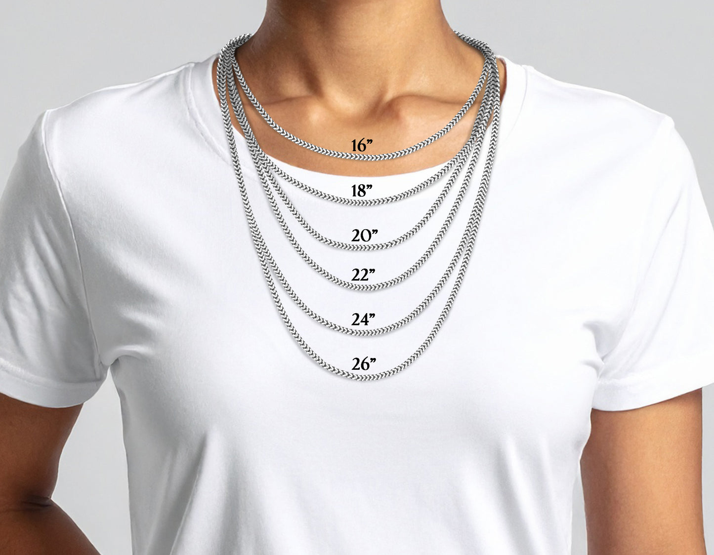 10K White Gold Franco Chain