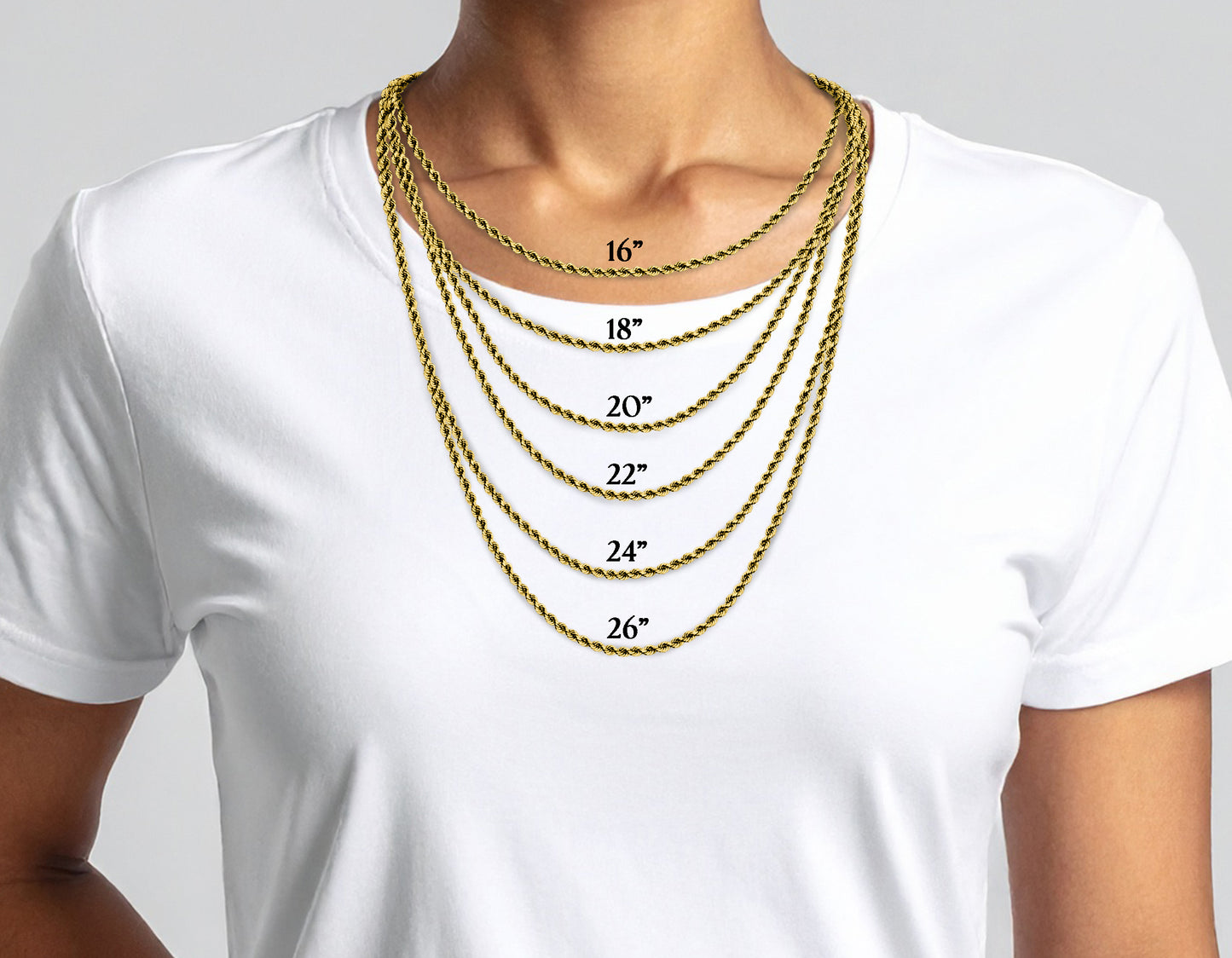 14K Yellow Gold Rope Chain