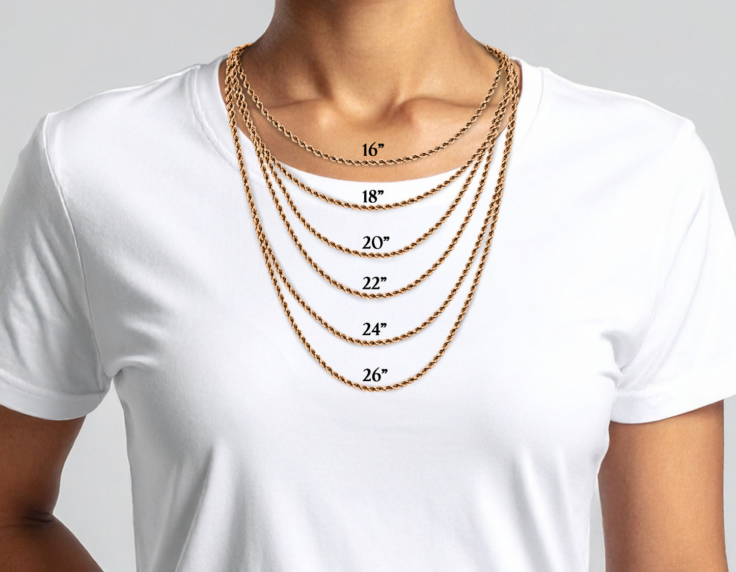 14K Rose Gold Rope Chain