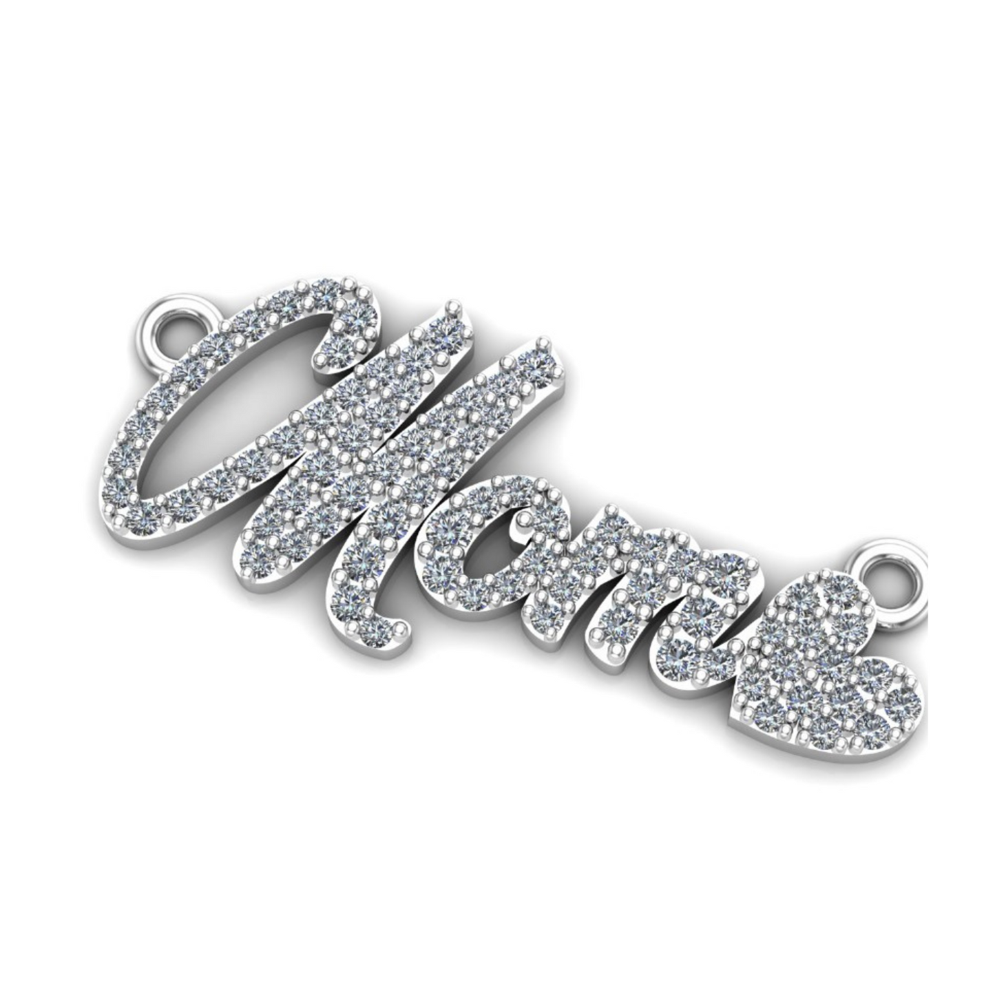 White Gold Mom Diamond Pendant