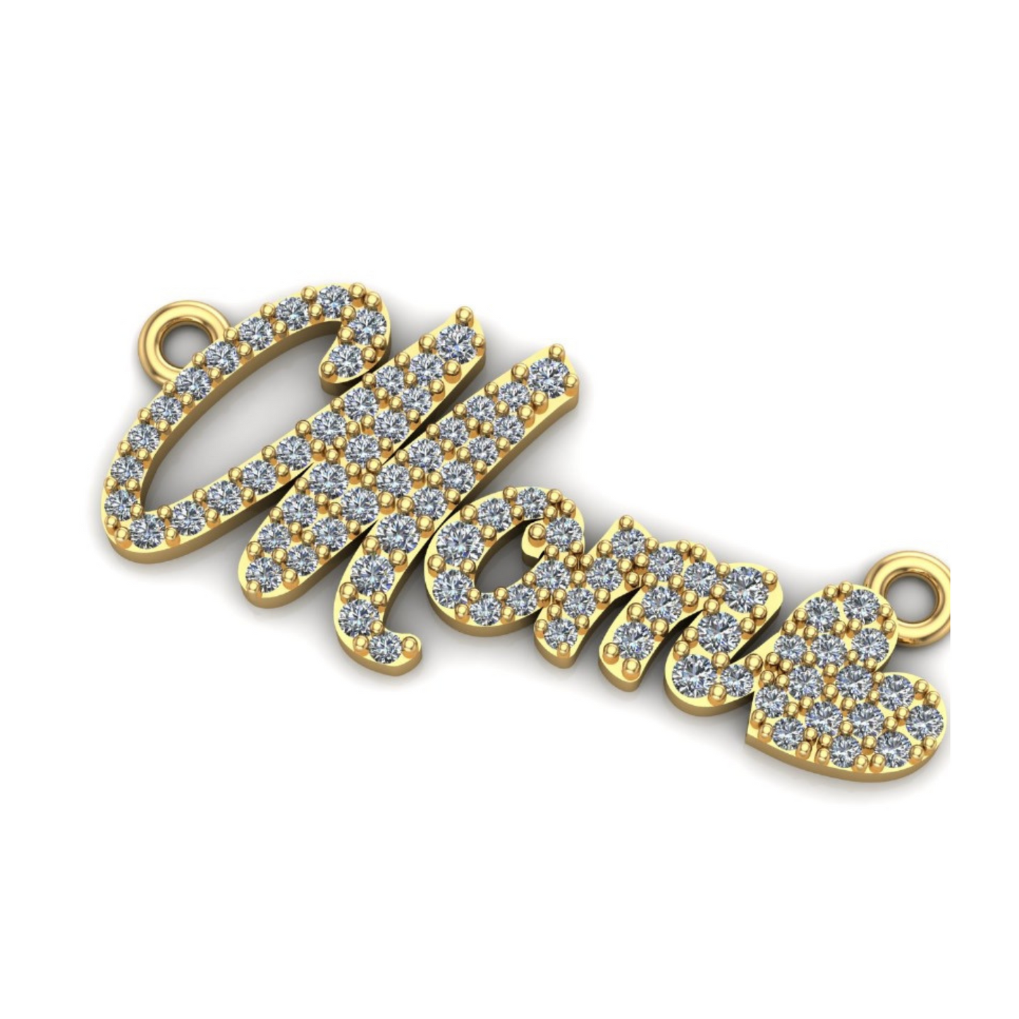 Yellow Gold Mom Diamond Pendant