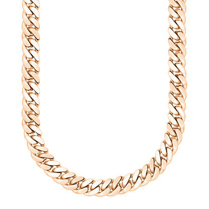Rose Gold Finished 925 Silver Handmade Miami Cuban Link