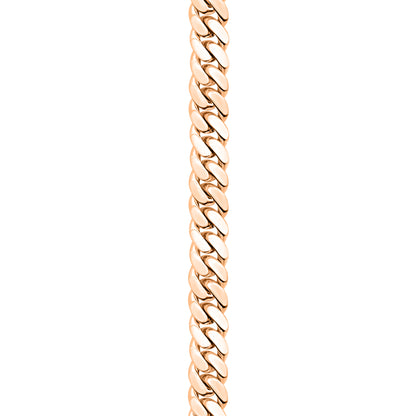 Rose Gold Finished 925 Silver Handmade Cuban Link Bracelet