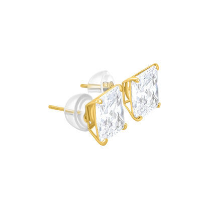 Square Gold Stud Earrings