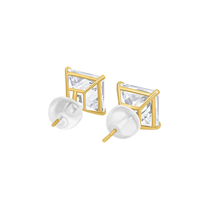 Square Gold Stud Earrings