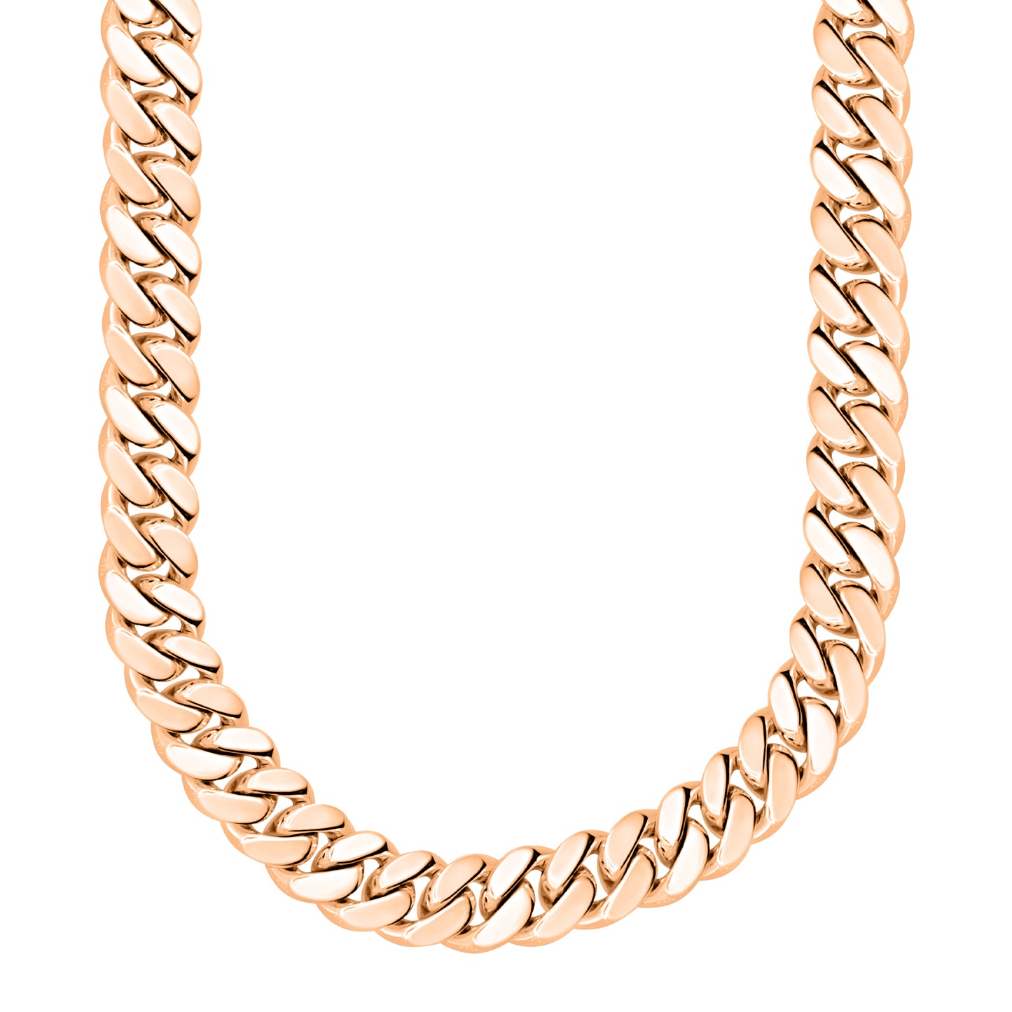 Rose Gold Finished 925 Silver Handmade Miami Cuban Link
