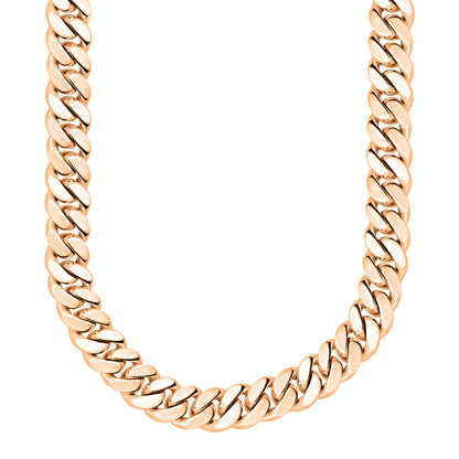 Rose Gold Finished 925 Silver Handmade Miami Cuban Link