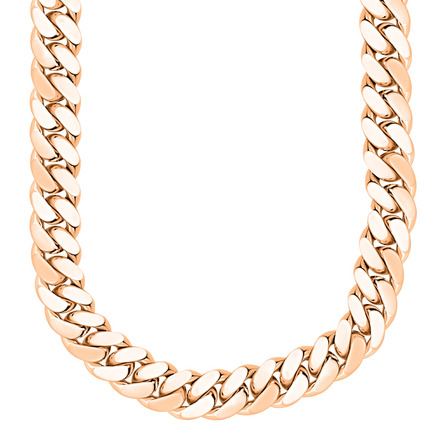 Rose Gold Finished 925 Silver Handmade Miami Cuban Link