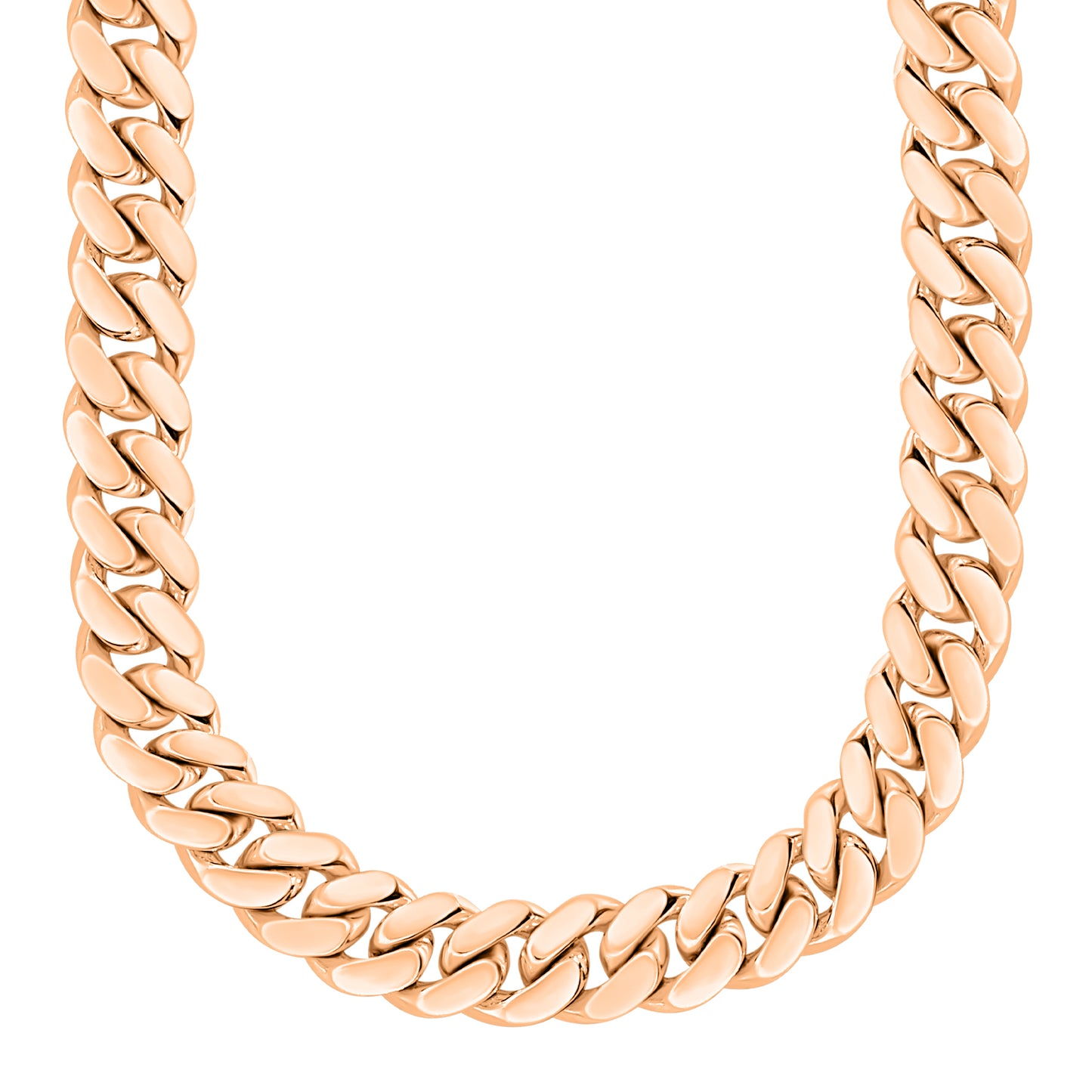 Rose Gold Finished 925 Silver Handmade Miami Cuban Link