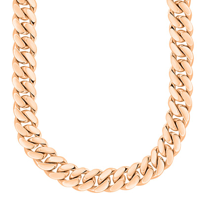 Rose Gold Finished 925 Silver Handmade Miami Cuban Link
