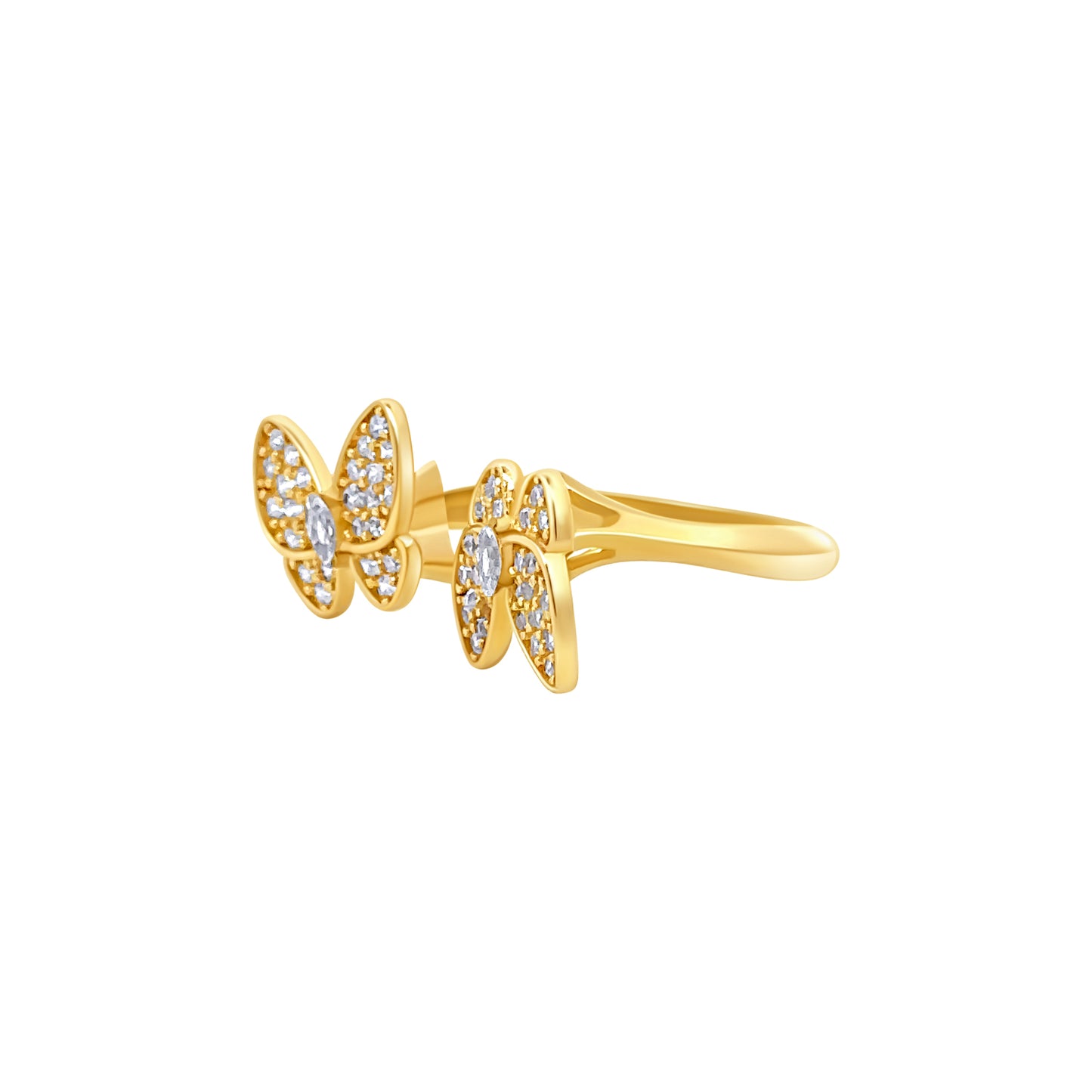 Adjustable Double Butterfly Ring