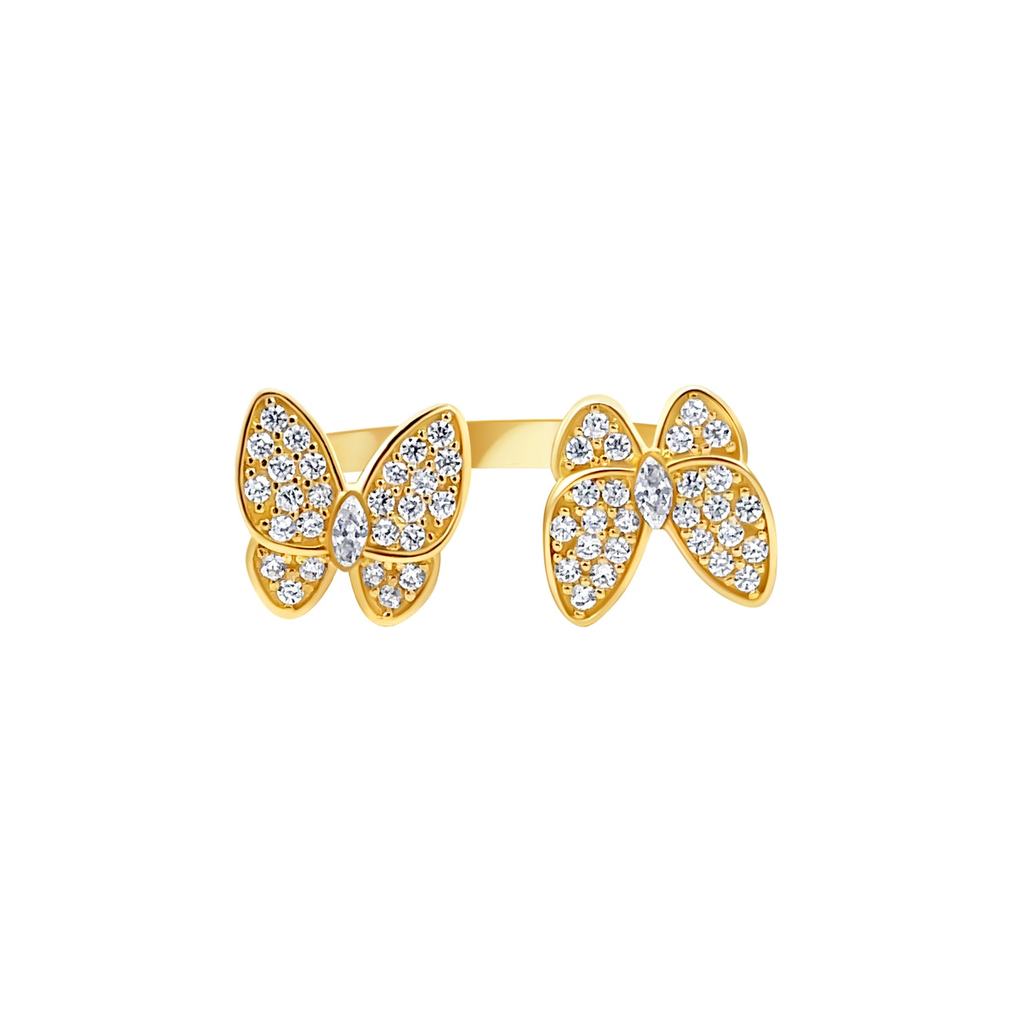 Adjustable Double Butterfly Ring