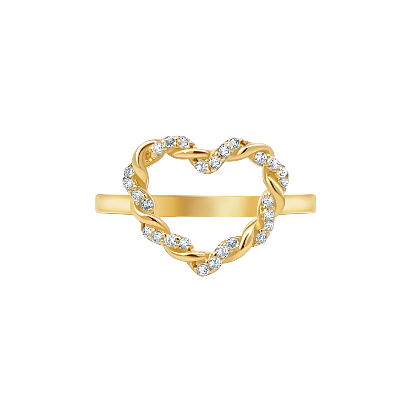 Intertwined Heart Ring with Stones