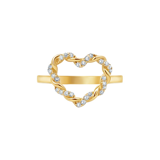 Intertwined Heart Ring with Stones