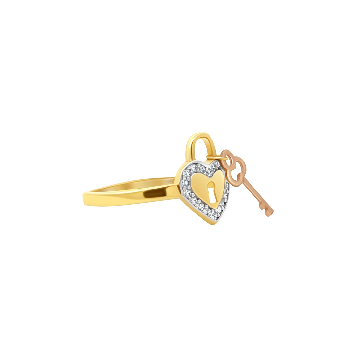 Forever Locked Heart Ring with Key