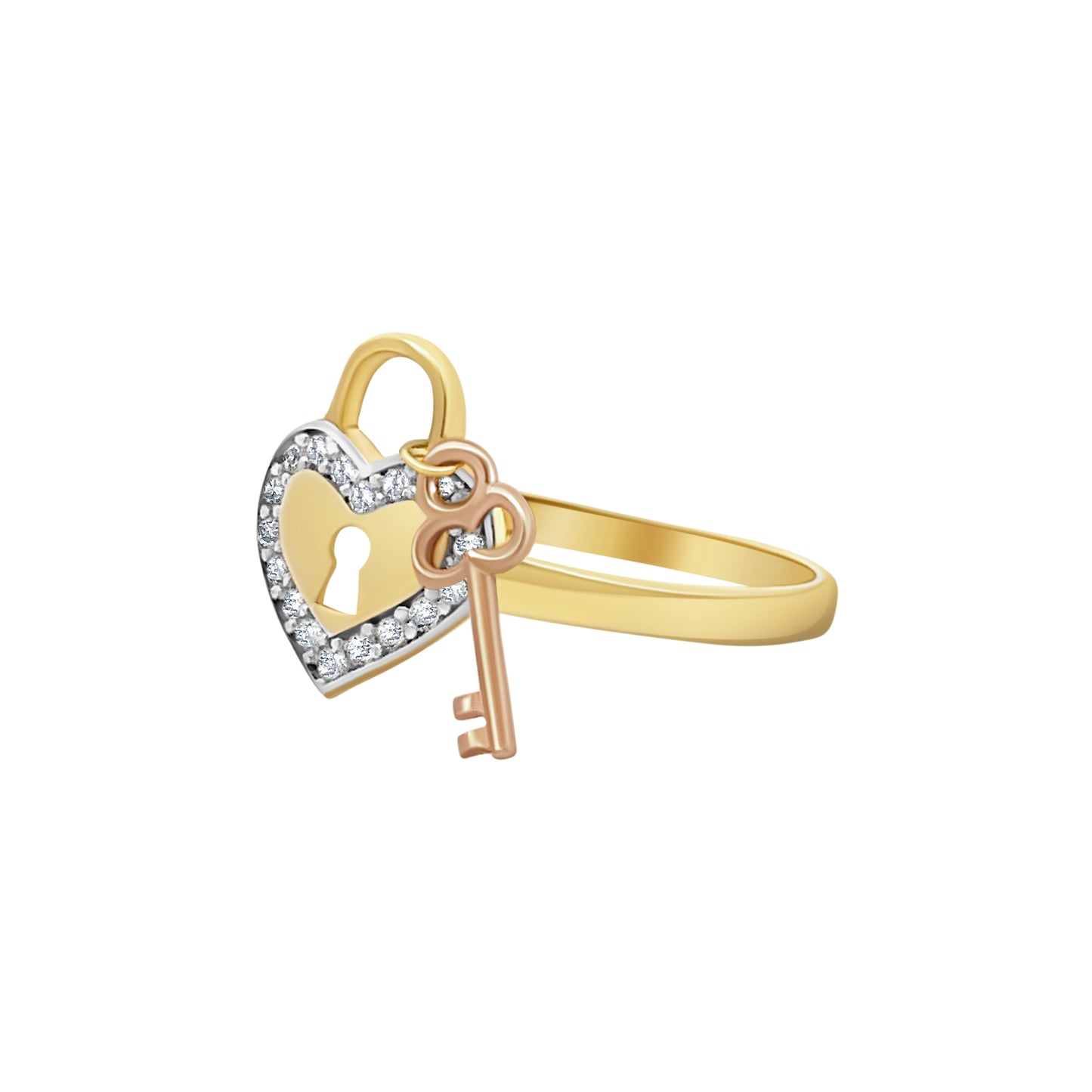 Forever Locked Heart Ring with Key