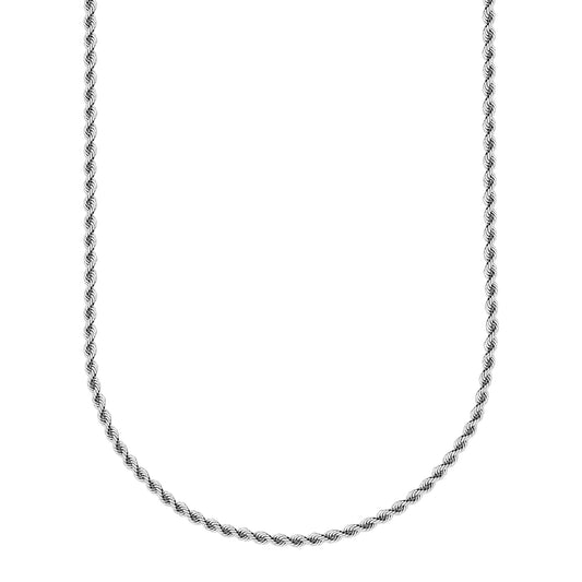 18K White Gold Rope Chain