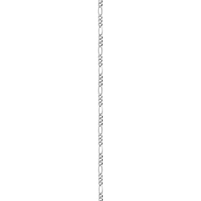 18K White Gold Figaro Link Anklet