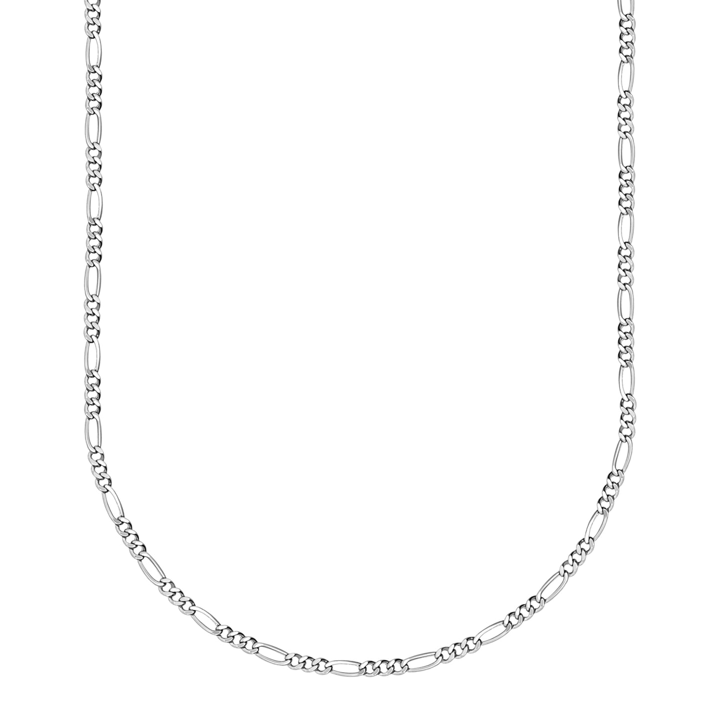 14K White Gold Figaro Link Chain